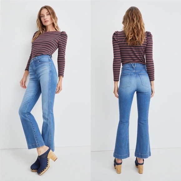 Veronica Beard Carson Ankle Flare High Rise Mystic Blue Excellent Size 32 - Picture 10 of 10